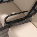 Outsunny Canopy Swing 2 Separate Relax Chairs w/ Handrails, Cup Holders Beige