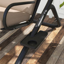 Outsunny Canopy Swing 2 Separate Relax Chairs w/ Handrails, Cup Holders Beige