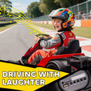 AIYAPLAY 24V Electric Go Kart With Drift Mode, Adjustable Seat, Red