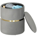 HOMCOM Round Pouffe Storage Footstool with Hidden Space