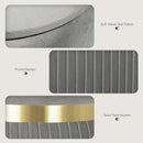 HOMCOM Round Pouffe Storage Footstool with Hidden Space