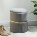 HOMCOM Round Pouffe Storage Footstool with Hidden Space