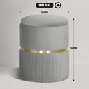 HOMCOM Round Pouffe Storage Footstool with Hidden Space