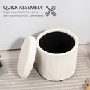 HOMCOM Round Storage Ottoman with Lid, Vanity Stool with Storage