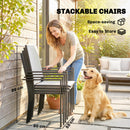 Outsunny Garden Dining Set With Umbrella Hole, Stackable Chairs, Light Grey