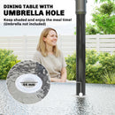 Outsunny Garden Dining Set With Umbrella Hole, Stackable Chairs, Light Grey