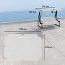 Outsunny Waterproof Garden Swing Canopy Replacement 3 Seater