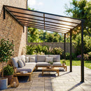 Outsunny 4 x 3 m Metal Lean-to Hardtop Gazebo, Wall-Mounted Pergola