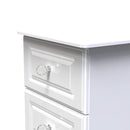 Clarence Ready Assembled 3 Drawer Bedside Cabinet in White Gloss & White