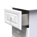 Clarence Ready Assembled 3 Drawer Bedside Cabinet in White Gloss & White