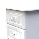 Clarence Ready Assembled 5 Drawer Tallboy in White Gloss & White