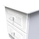 Clarence Ready Assembled 2 Drawer Bedside Cabinet in White Gloss & White