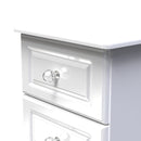 Clarence Ready Assembled 2 Drawer Bedside Cabinet in White Gloss & White