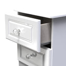 Clarence Ready Assembled 2 Drawer Bedside Cabinet in White Gloss & White