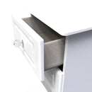 Clarence Ready Assembled 2 Drawer Bedside Cabinet in White Gloss & White
