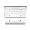 Clarence Ready Assembled 3 Drawer Chest in White Gloss & White