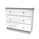 Clarence Ready Assembled 3 Drawer Chest in White Gloss & White