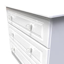 Clarence Ready Assembled 3 Drawer Chest in White Gloss & White