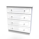 Clarence Ready Assembled 4 Drawer Chest in White Gloss & White