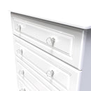 Clarence Ready Assembled 4 Drawer Chest in White Gloss & White