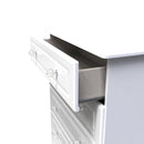 Clarence Ready Assembled 5 Drawer Chest in White Gloss & White