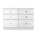 Clarence Ready Assembled 6 Drawer Wide Chest in White Gloss & White