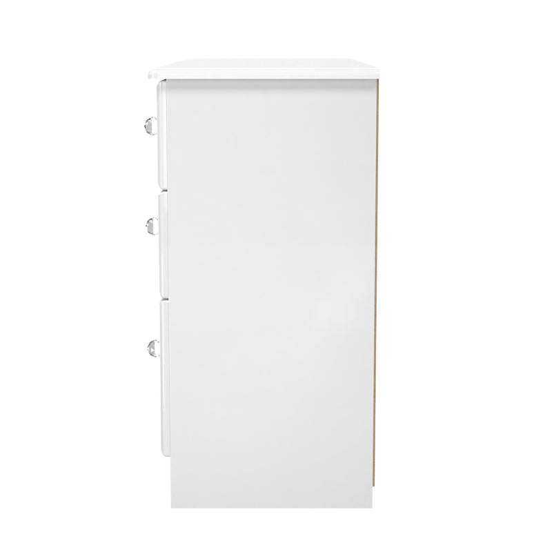 Clarence Ready Assembled 6 Drawer Wide Chest in White Gloss & White