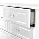 Clarence Ready Assembled 6 Drawer Wide Chest in White Gloss & White