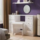 Clarence Ready Assembled Double Pedestal Desk in White Gloss & White