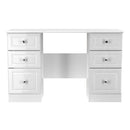 Clarence Ready Assembled Double Pedestal Desk in White Gloss & White