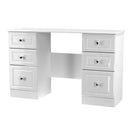 Clarence Ready Assembled Double Pedestal Desk in White Gloss & White