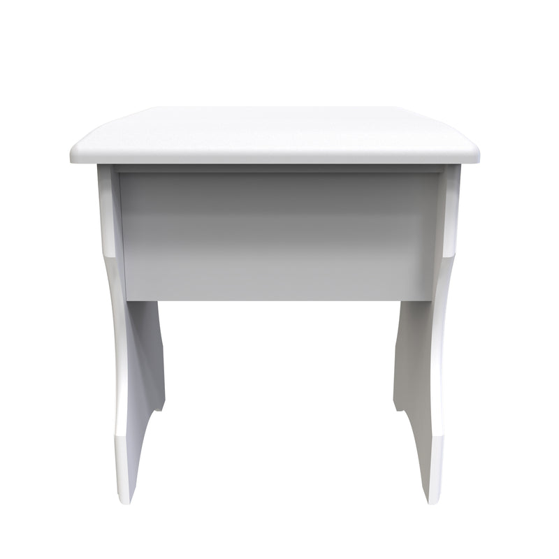 Clarence Ready Assembled Stool in White Gloss & White