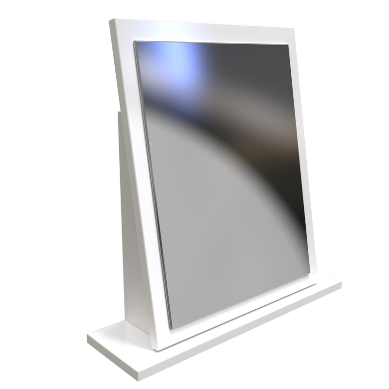 Clarence Ready Assembled Mirror in White Gloss & White