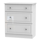 Clarence Ready Assembled 3 Drawer Deep Chest in White Gloss & White