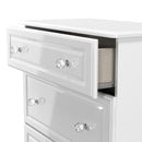 Clarence Ready Assembled 3 Drawer Deep Chest in White Gloss & White