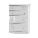 Clarence Ready Assembled 4 Drawer Deep Chest in White Gloss & White