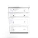 Clarence Ready Assembled 4 Drawer Deep Chest in White Gloss & White