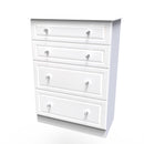 Clarence Ready Assembled 4 Drawer Deep Chest in White Gloss & White