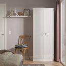 Clarence Ready Assembled 2 Door Wardrobe in White Gloss & White