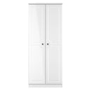 Clarence Ready Assembled 2 Door Wardrobe in White Gloss & White