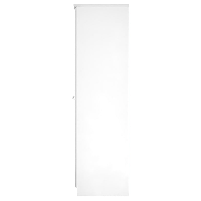 Clarence Ready Assembled 2 Door Wardrobe in White Gloss & White