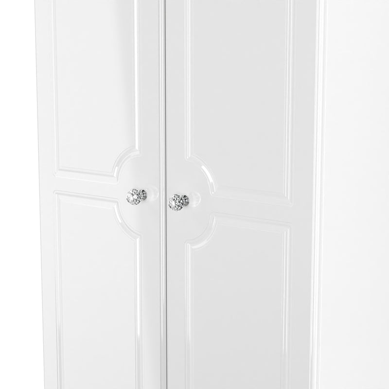 Clarence Ready Assembled 2 Door Wardrobe in White Gloss & White