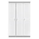 Clarence Ready Assembled Triple Plain Wardrobe in White Gloss & White
