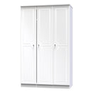 Clarence Ready Assembled Triple Plain Wardrobe in White Gloss & White