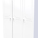 Clarence Ready Assembled Triple Plain Wardrobe in White Gloss & White