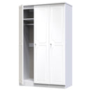 Clarence Ready Assembled Triple Plain Wardrobe in White Gloss & White