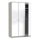 Clarence Ready Assembled Triple Plain Wardrobe in White Gloss & White