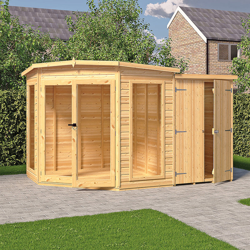 Barclay Corner Summerhouse With Side Shed