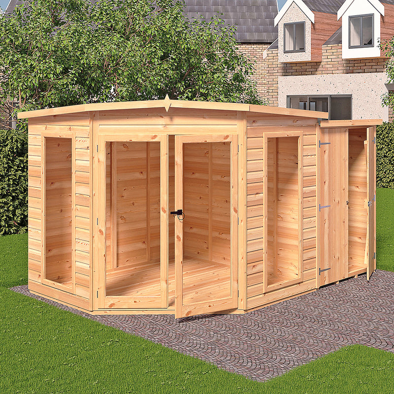 Barclay Corner Summerhouse With Side Shed