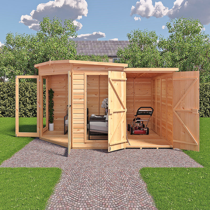 Barclay Corner Summerhouse With Side Shed